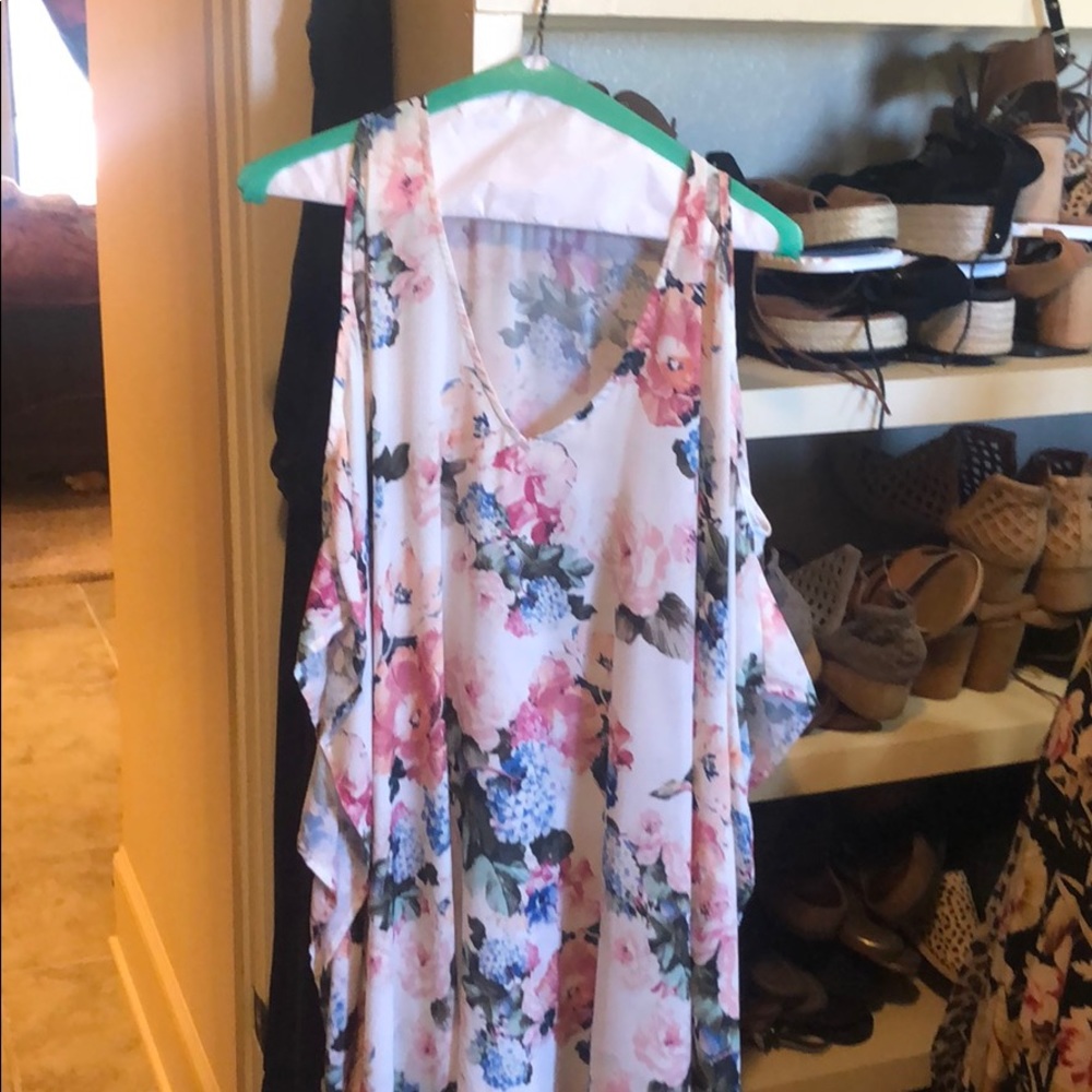 Cold shoulder floral tunic/dress